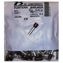 XB Components TE-10.00L Embouts (x100) isolés - Types TE / PD - section 10mm≤ - Ø28x18mm
