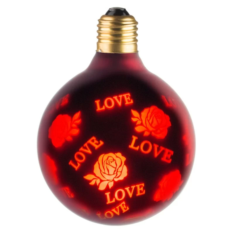 Ecolicht 30095130001 Ampoule E27 LED 0.5W G95 360° - Ambiance Décorative "LOVE" rouge