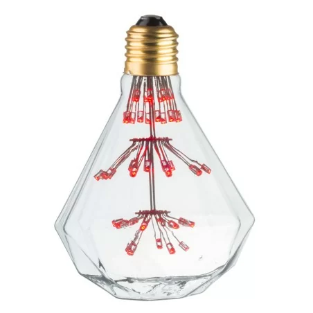 Ecolicht 20130410001 Ampoule Déco Diamant Rouge E27 - Ø95x136mm