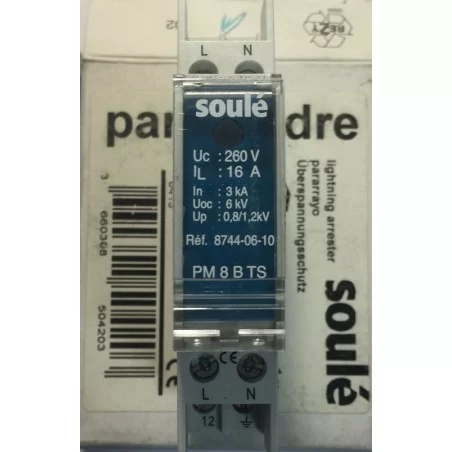 Soulé 8744-06-10 Paratonnerre PM 8kA B TS - 2 pôles