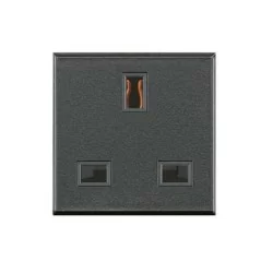 Bticino HS4150 - Prise standard Britannique 2P+T 13A 230V - Axolute - Anthracite
