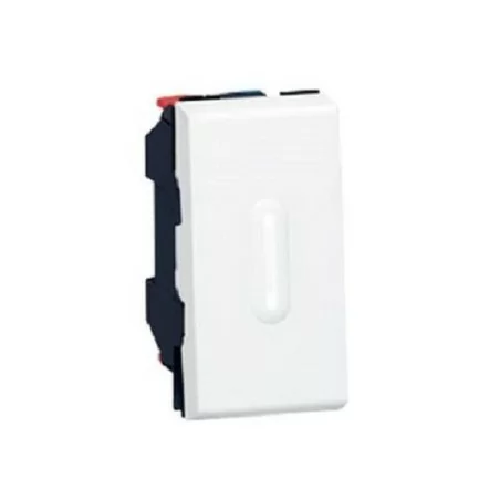 Legrand 077032 - Poussoir inverseur Prog Mosaic - 1 mod - à voyant à LED - 6 A - blanc