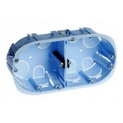 Eur'Ohm 52044 - Boite d'encastrement cloison sèche 2 postes profondeur 40mm XL