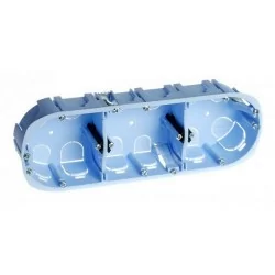 Eur'Ohm 52046 - Boite d'encastrement cloison sèche 3 postes profondeur 40mm XL