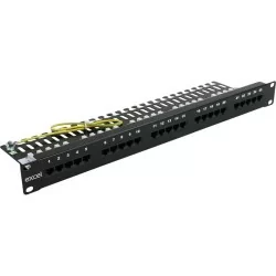 Excel 100-465 Panneau de brassage rj45 25 ports 3 paires 1U noir
